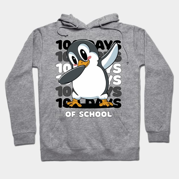 100 Days of school typography featuring a Dabbing Penguin #1 Hoodie by XYDstore
